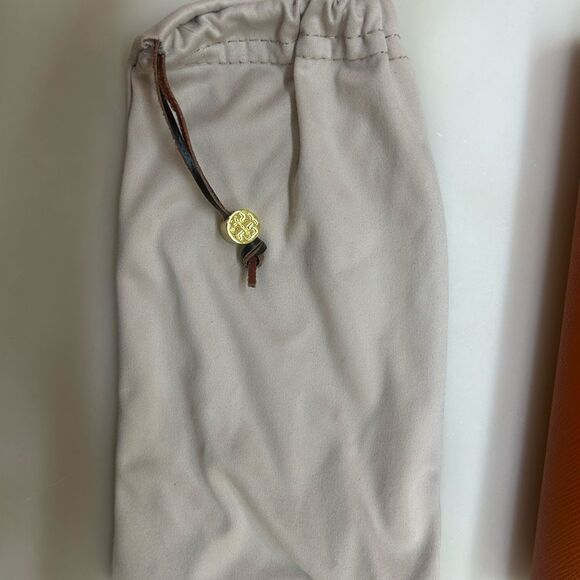 Tory Burch Burnt Orange Women's Large Sunglasses Case And Cloth Sleeve - Picture 7 of 8